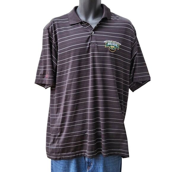 NHL Polo Men Sz M Antigua Golf Dallas Stars 2008 Playoffs‎ Desert Dry Striped - Picture 2 of 9